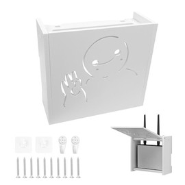 jinminamz Wall Modem Port, Modem Port, Wi-Fi Router, 22 x 20 x 8.5 cm, Hide Wall Routers to Hide Cables and Router Sockets, White