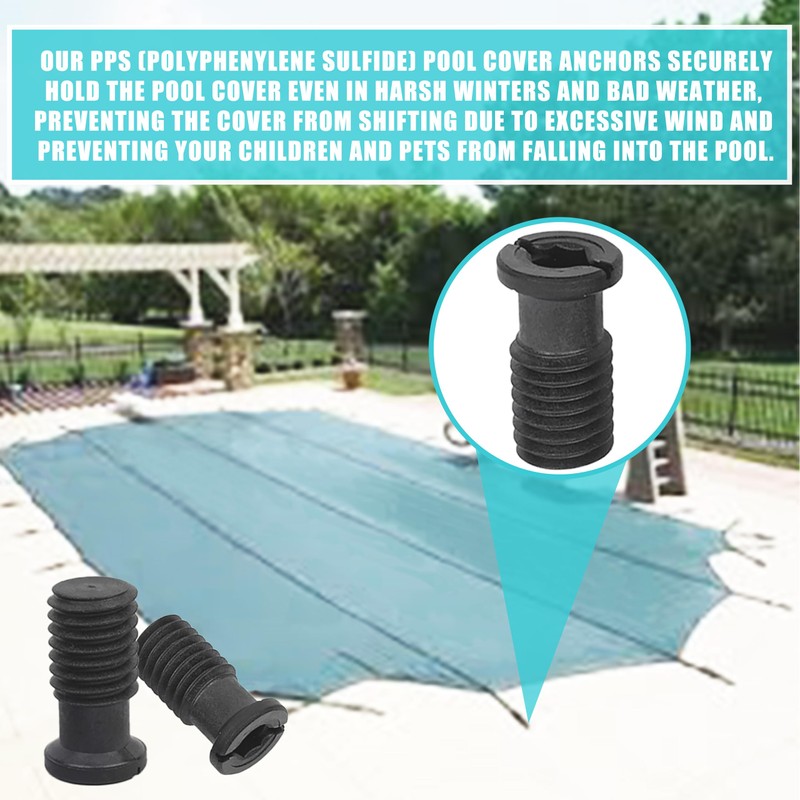 Karumbo (20-Pack) Pool Cover Anchor Screws, Pool Safety Cover Anchor