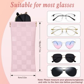 HIGH FIT eyeglasses bag Soft Glasses bag, Portable Squeeze Top Sunglasses Case Travel for Women Girls (pink)