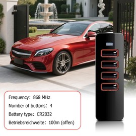 868 MHz Fernbedienung für Sommer 4018 Pearl, Garagenfernbedienung für Sommer 4018 V000,4 Kanäle, Handsender für Sommer (2 Stück)