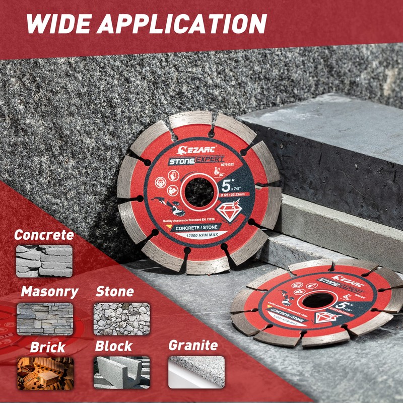 EZARC Diamond Cutting Discs, 125mm Segmented Diamond Cutting Blade for