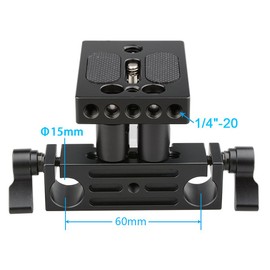 CAMVATE Rail Rod Support System DSLR Baseplate Mount + Rail Block High Riser 15mm Rod Clamp