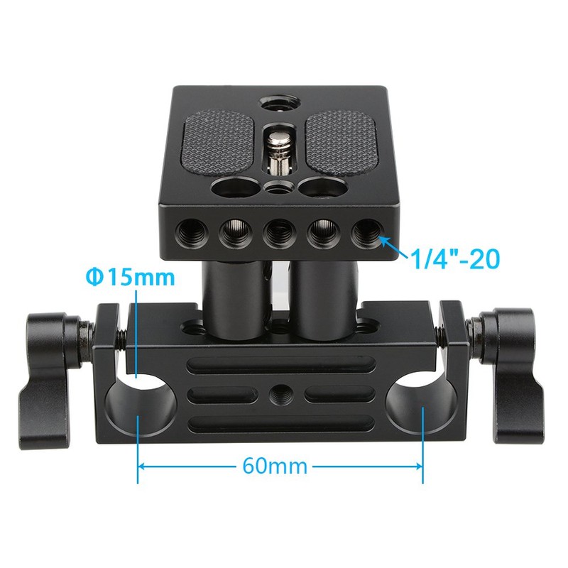 CAMVATE Rail Rod Support System DSLR Baseplate Mount + Rail