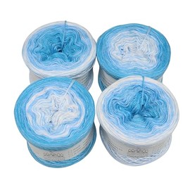 LiLu´s Märchengarne Cupcakes Gradient Yarn Sky Blue Topping Total 280 g 3 Thread 4 x 350 m Wool Bobbel Colour Gradient