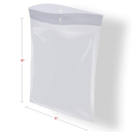 Deeb's 100 Count 5x8 inches Clear Zipper Lock Baggies Craft Resealable Plastic Baggy 2 Mil Zipper Poly Bags
