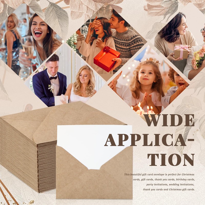 Kraft Paper Envelopes with Cards Pack of 100 Envelopes Envelope
