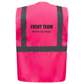 Event Team Here To Help Superior Zipped Hi Vis Vest High Visibility Safety Waistcoat Pockets Reflective Bands Event Staff, 12 Colour Options, Brook Hi Vis (Sky Blue, 2XL)