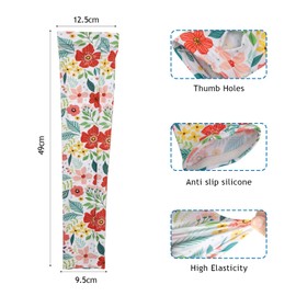 TUYUU Farmers Gardening Sleeves Women,Thorn Proof Garden Sleeves,Sun Protection Cooling Arm Sleeves to Cover Arms.Garden Gift, Floral#8, Large