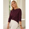 GRACE KARIN Cable Knit Sweater Women Long Sleeve Side Slit