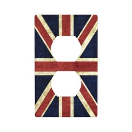 Moslion UK Flag Outlet Covers England United Kingdom Britain British Flags Vintage 1-Gang Wall Plate Duplex Standard Receptacle Plug Cover Bedroom Bathroom