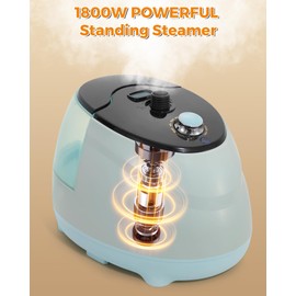 BEAMNOVA Steamer for Clothes Standing Garment Steamer Clothing Steam Iron with Ironing Board Wrinkle Remover 1.8L(61oz) Water Container, 10 Settings For Home and Commercial Use, Blue