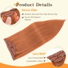 tesshair Clip in Hair Extensions Real Human Hair Remy Single