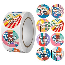 Thank You Stickers 500PCS Labels for Small Business 8 Watercolor Designs,Thank You for Your Order Sealing Stickers Decoration,Thank You for Your Purchase Sticker Label (Color-Block Design)