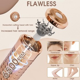 BLIBEE Facial Hair Removal for Women, Rechargeable Hair Removal Device, Painless Face Electric Razor/Shaver for Lip, Arms, Face, Peach Fuzz (Nile Blue)