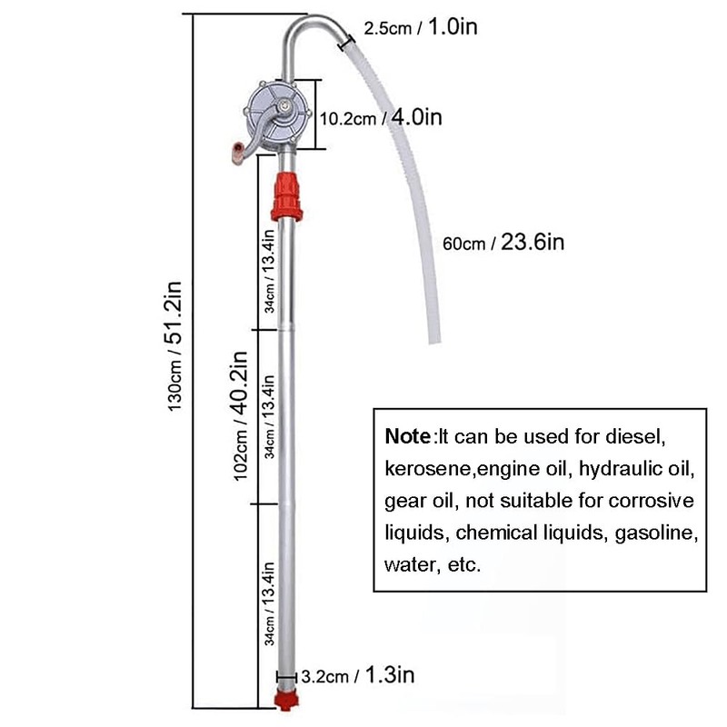 LYCARESUN 15 to 55 Gallon Drum Pump, Aluminum Barrel Pump