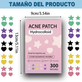 300 Almohadillas Hidrocoloides para Espinillas Parches para Acne Forma de Estrella Parches para Espinillas Reduce Enrojecimiento Pueden Absorber la Se