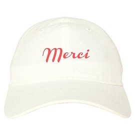 Merci Thank You French Dad Hat Baseball Cap White