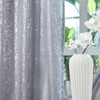 TERLYTEX Silver Curtains 84 Inches Long, Metallic Foil Dots Print
