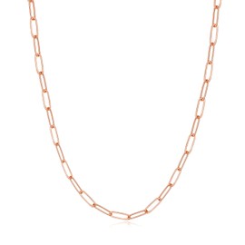 Philip Jones Rose Gold Plated Small Link Paperclip Necklace