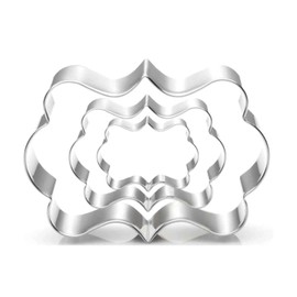 WDYJMALL 3 Piece Rectangle Plaque Frame Cookie Cutter