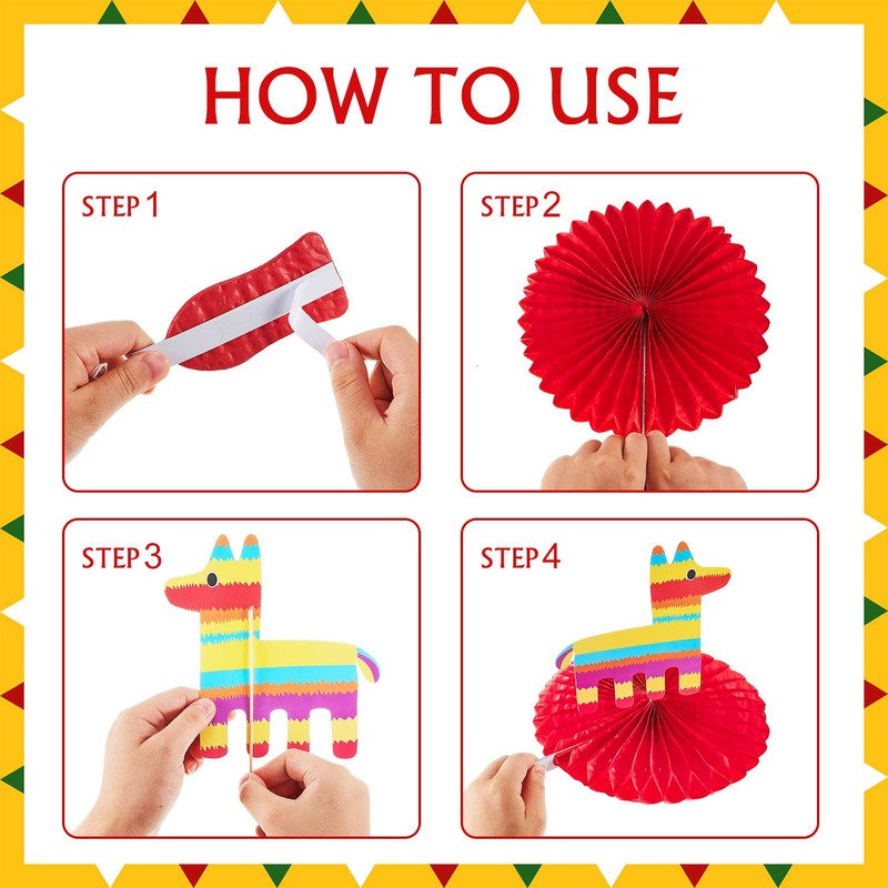 9 Pieces Fiesta Honeycomb Table Centerpiece 8 Inches Colorful Hanging