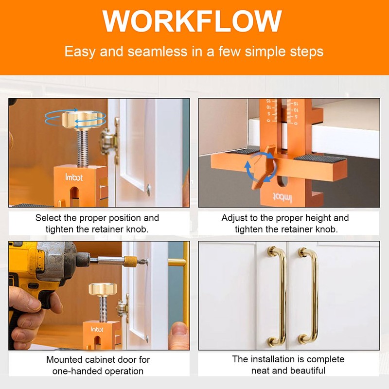 Adjustable Cabinet Door Installation Positioner, High Load Capacity, Multifunctional, Cabinet