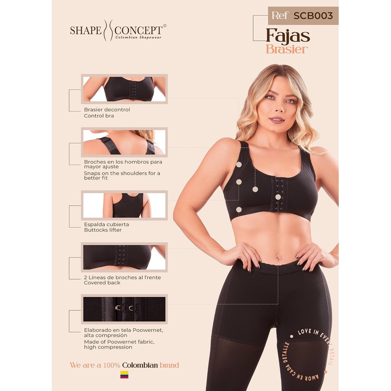 SHAPE CONCEPT - brasier de compresión postcirugía para mujer, brasier