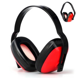 MUNSKT Noise Cancelling Ear Defenders, Adjustable, 2 Packs for Children and Adults, Ear Protection, Soft Foam Pads, Ideal for Construction, DIY, Red, One Size, red