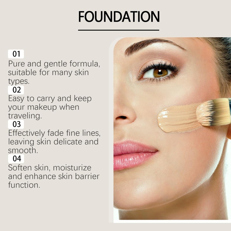 Colour Changing Foundation,Long Lasting Waterproof Moisturising Foundation,Tinted Moisturiser,Liquid Foundation Makeup,Full