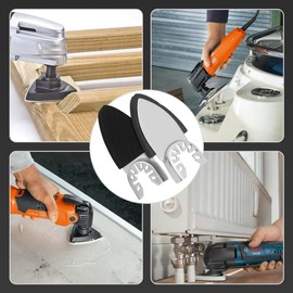 HiCOZZIE 130 Piece Sanding Pad Set with Oscillating Tool, 5 Piece Finger Sanding Pad and 125 Pieces Finger Sandpaper, Multitool Sanding Attachments, Spare Parts and Accessories