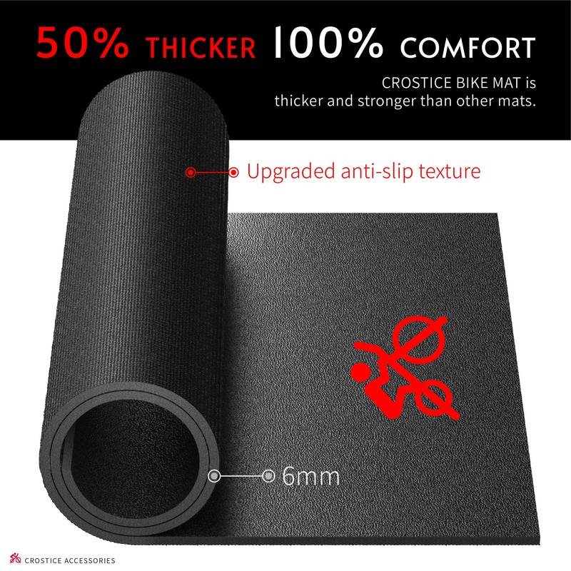 Crostice Bike Trainer Mat Compatible with Peloton Bike, for Treadmill
