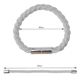 Curtain Tie Backs, 4 Pcs Magnetic Curtain Tiebacks 47cm, Modern Simple Style Weave Rope Drape Holdback for Thin for Thin Or Thick Home And Office Curtains (Grey)