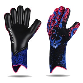 GKHMNEW Soccer Goalkeeper Gloves Kids Youth and Adult Provide Extreme Strong Control and Grip, Breathable and comfortable Soccer Gloves,High Performance Goalkeeper Glove Equipment (Blue, 10)