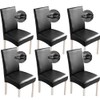 Shukii Stretch Dining Chair Covers - Waterproof PU Leather Slipcovers