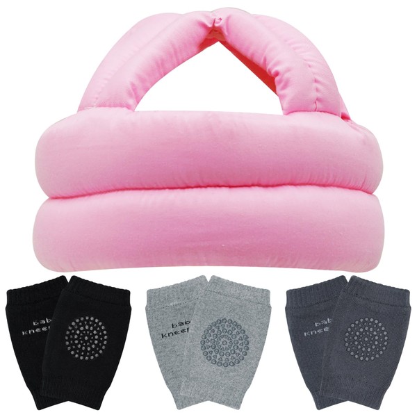 Baby Head Protector Helmet Cap & Knee Pads for Crawling