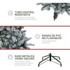 ZHU G Arbol Pino De Navidad Artificial Nevado 1.50 Mt Navideño