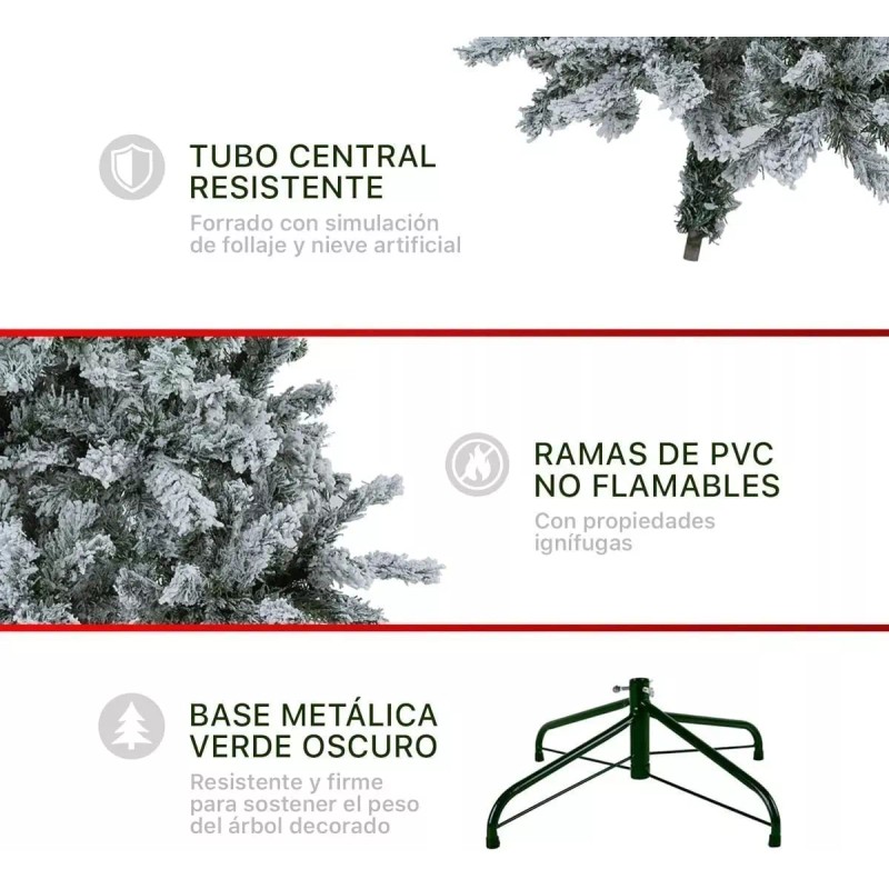 ZHU G Arbol Pino De Navidad Artificial Nevado 1.50 Mt