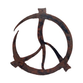 Ecqizer Peace Sign Wall Decor - Hippie-Inspired Copper Wall Art | Wall Sculptures for Home Decor & Kitchen Accents - 12.5 Inch, Black rust