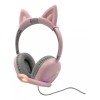 Maíz Audifonos Alambricos Diadema Luz Led Laptop Celular Pc Gato