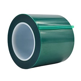WOD PFT35GS High Temperature Polyester Green Masking Pet Tape. 4 inch x 72 yds. for Powder Coating, E-Coating or Plating Projects. Up to 350 F Resistance, Heat and Fireproof.