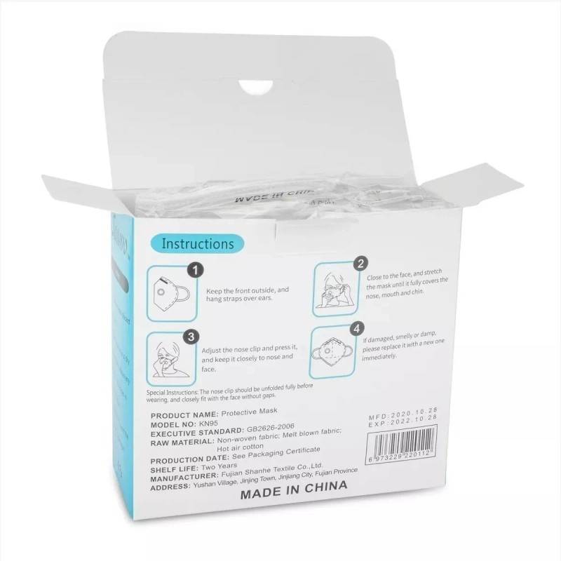 Sanwo Kn95 Cubre Bocas Sanwo Blanco Certificado 20pz Ajuste Nasal