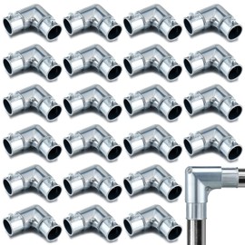 Gisafai 25 Pcs EMT Conduit Fittings Inside Corner Pull Elbow, EMT 90 Degree Metal Conduit Capped Corner Coupling, Combo Head Set Screw, Zinc Die Cast, Silver (1/2 Inch)