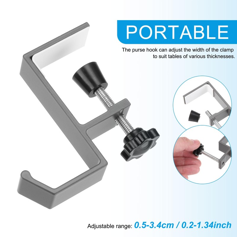 PATIKIL 2Pcs Purse Hook for Table, Adjustable Clamp-on Purse Hanger