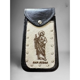 Unbranded Funda Celular Vaquera San Judas Western Style Leather Phone Holster Saint Jude