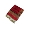 Sakkas Border Pattern Layered Reversible Woven Pashmina Shawl Scarf Wrap