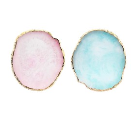 2Pcs Resin Nail Art Palette, BetterJonny Art Nail Display Tips Color Mixing Pigment Plate Nail Art Palette Mixing Palette Makeup Palette Tray