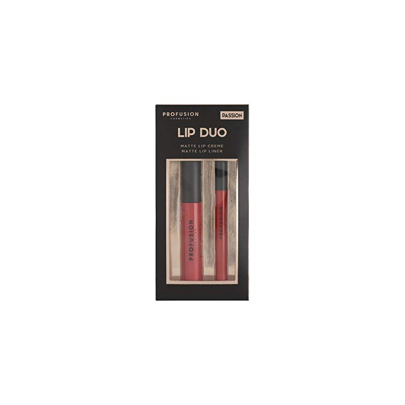 Profusion Cosmetics Lip Duo Passion - Vivid Matte Bright Red