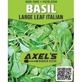 Axel's Garden Seeds Italian Leaf Basil Seeds | Non-GMO | Heirloom | Fresh Garden Seeds - 150 Seeds