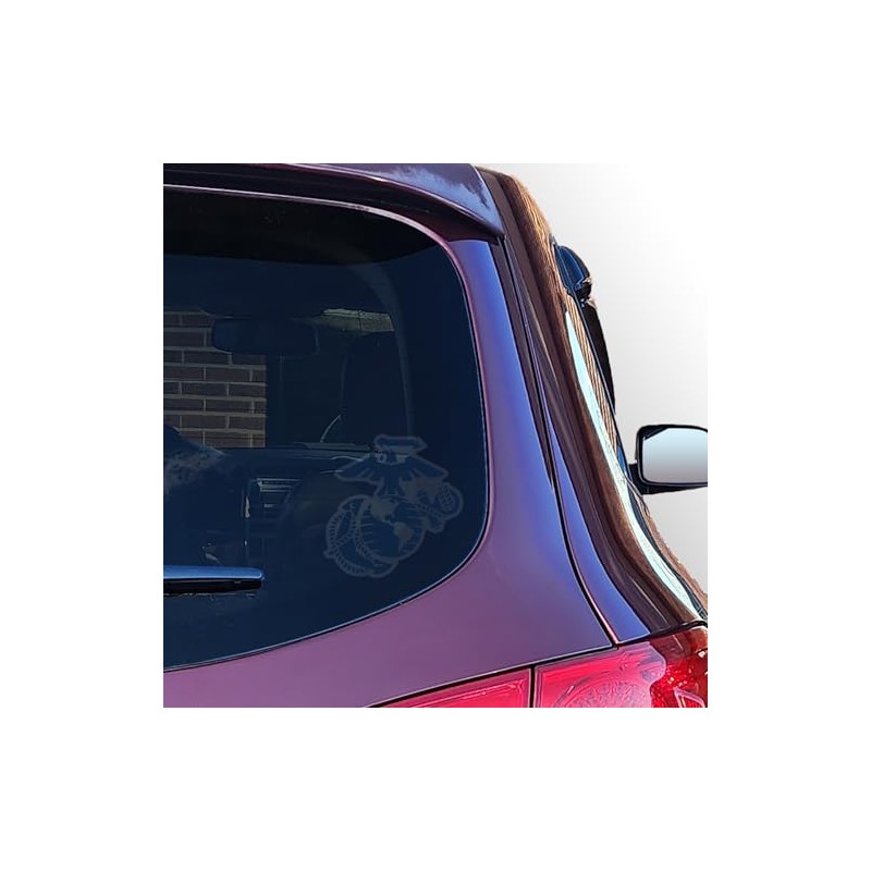 Blue USMC Eagle Globe and Anchor Logo Back Static Cling