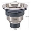 3-1/2 Inch Sink Drain Assembly Kit, Removable Deep Sink Strainer